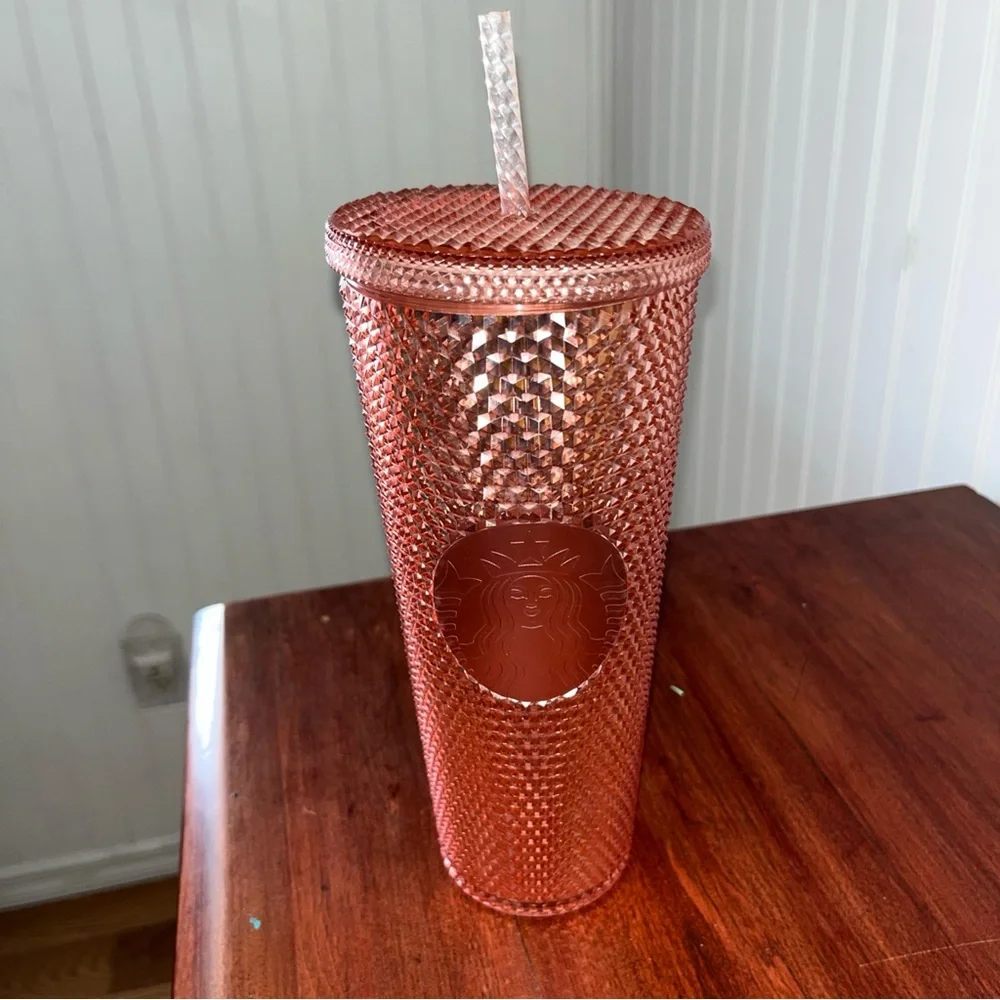 Starbucks Metallic Pink Tumbler with Straw